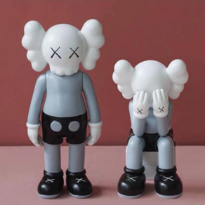 카우스피규어 KAWS 베어브릭 인형 대형 소형 인테리어 장식품, C 스탠딩 19cm + D 눈 가리고 앉음 14cm, 1개