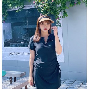 여성 빅사이즈 수영복 J6211, 2XL, 블랙