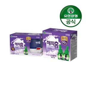 유한양행 [본사직영] 해피홈 리퀴드 코드형 훈증기+리필 1입+리필 2입(총 135일분), 1개