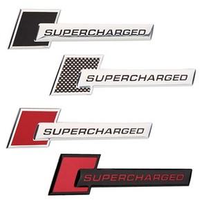 SUPERCHARGED 아우디 엠블럼 차량용 휀다 트렁크 금속 알루미늄 스티커