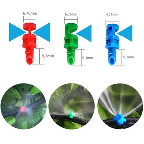 [다이모공구] 미스트 스프링쿨러 모음 미스트분사 온실 하우스 화단 옥상 식물관리 스프링클러, 파랑, 10개, 컬러미니스프링클러(파랑)