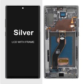 휴대폰 핸드폰 스마트폰 수리 부품 AMOLED 노트 10 플러스 스크린 삼성 호환 갤럭시 N975F LCD 디스플레이 프레임 지지대 S 펜 지문, [02] With Silve Fame