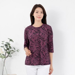 [모슬린] 엄마옷 라운드 페이즐 티셔츠 TS405198 중년여성의류/50대/60대/마담/빅사이즈/할머니옷/40대/여성옷/미시