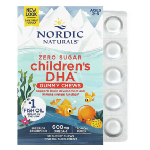 [인포비타]Nodic Natuals(노르딕네츄럴즈) Childen's DHA Gummies Topical Punch 600mg, 1개, 30정