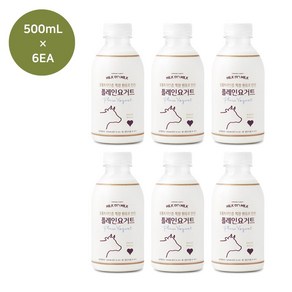 [밀크온밀크] 동물복지인증 원유로 만든 플레인요거트 500mL, 1개, 6개입