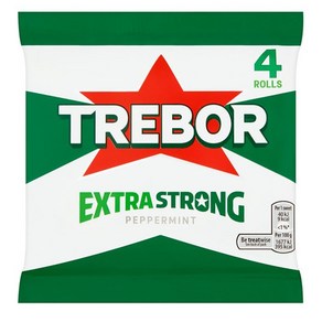 Tebo 트레버 엑스트라 스트롱 페퍼민트 4롤x4팩 Exta Stong Peppemint 4 Pack 165G, 4개