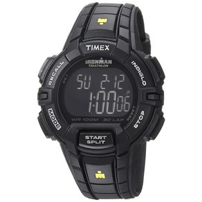 Timex 남성용 TW5M15900 아이언맨 러기드 30 풀 사이즈 블랙/옐로우 레진 스트랩 시계