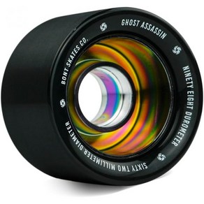 롤러 스케이트 휠 바퀴 본트 고스트 어쌔신  62mm 98A 알루미늄 허브 잼 스피드 스케이팅 실내 4륜 세트, Black