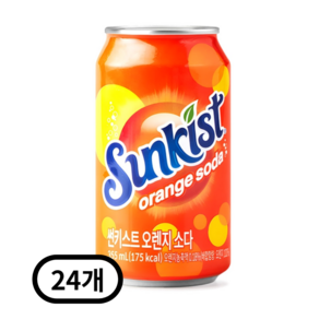 광동제약 썬키스트 오렌지 소다 탄산음료, 355ml, 24개