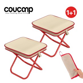 COUCAMP 아웃도어 휴대용 접이식 낚시 간이 의자 여행 및 캠핑용, 빨간색