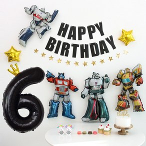 이벤트홀릭 로봇풍선 생일파티용품세트 초대형 왕관 숫자풍선, 6, 1개