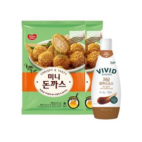 [돈까스소스팩] 동원 미니돈까스 900g x 2개+비비드키친 저당 돈까스소스 285g, 2개, 상세 설명 참조