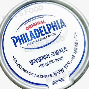 분이네 필라델피아 크림치즈 190g 오리지널 치즈 바게트 베이글 샌드위치, 190mg, 1개