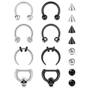 MODRSA Septum Ring Septum 피어싱 주얼리 말굽 셉텀 링 스테인리스 스틸 캡티브 비즈 링 셉텀 노즈 링 후프