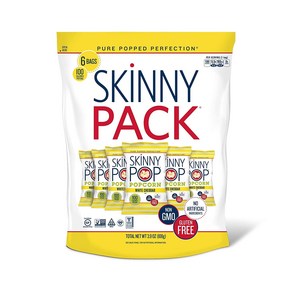 [미국직배송]스키니팝 화이트 체다 팝콘 6팩입x18g SKINNYPOP White Chedda Popped Popcon, 18g, 6개