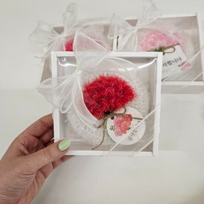 주방 아크릴수세미 호빵 카네이션 5월 가정의달 어버이날 스승의날 선물 6. 크림/연핑크, 1개, 1개