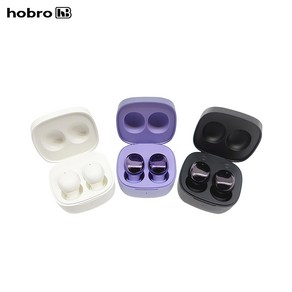 호브로 HOBRO-EARFIT 버즈 무선 블루투스 이어폰 완벽 소음감소 초경량 생활방수, 화이트