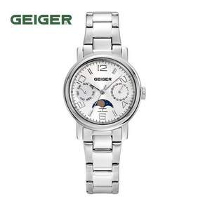 가이거[GEIGER] [본사 정품] 가이거 여성용 문페이즈 메탈시계 GE 8026 WS L (32mm)