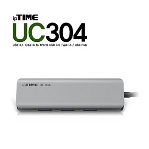 IPTIME UC304 TYPE-C 4포트 USB허브, IPTIME UC304 TYPE-C 4포트 USB, 1개