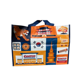 코스트코 COSTCO 쇼핑백 한국 디자인 장바구니, 주황+남색, 1개