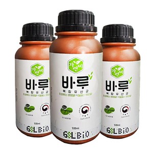 [비료컴퍼니] 자연비 바루 500ml 3병 유기농업자재 비료 복합 유산균 당도증가 생육향상 수확량증가 브릭스향상 미생물유기농업자재 코리아아그로 복합유산균 식물영양제, 바루500ml 3병, 3개