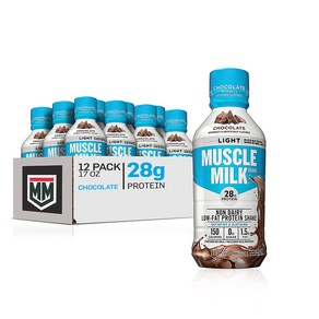 Muscle Milk Light Potein Shake 머슬밀크 라이트 프로틴 쉐이크 초콜릿 500mL 12팩, 1개