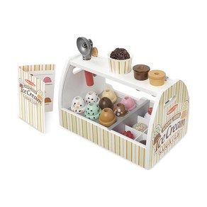 멜리사앤더그 아이스크림 카운터 놀이 28피스 / Melissa & Doug Wooden Scoop and Seve Ice Ceam Counte, 1개