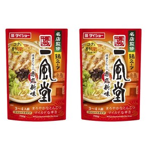 잇푸도 나베 스프 하카타 돈코츠 마일드한 매운맛 스트레이트 타입, 2개, 700g