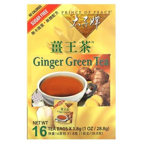 Pince of Peace 프린스 오브 피스 Ginge Geen Tea 16 Bags 1 oz 28.8 g, 16개, 28.8g, 1개, 16개입