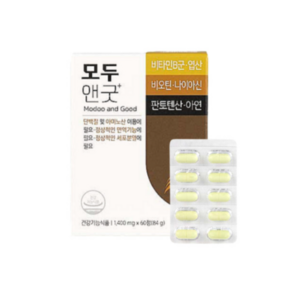 리뉴얼) 유유제약 모앤굿 모두앤굿 1450mg x 60정 1박스 / 탈모영양제 맥주효모 모발 탈모 영양제 모앤굿영양제 유유제약모앤굿 모엔굿, 1박스(1450mg x 60정)