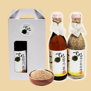 꼬신 통참깨100% 참기름350ml+복음참깨170g 선물세트, 350ml, 1개