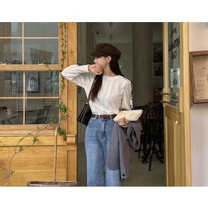 [리리앤코] 덴덴 퍼프 티셔츠 긴팔