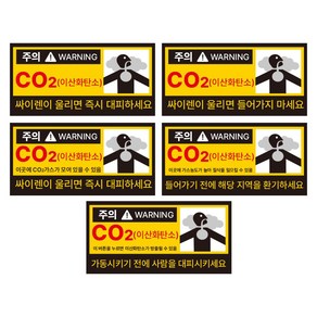 co2이산화탄소 경고 대피 경고 포맥스 표지판 12x6cm, 36cmx18cm, 디자인1