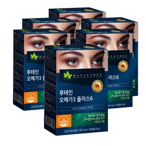 메이플트리 눈에좋은 영양제 루테인 오메가3 비타민플러스 1300mg, 30정, 6개