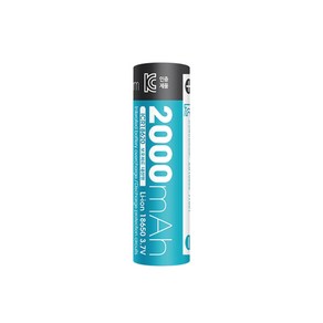 안전회로 내장 65mm 크기 리튬이온 충전 배터리 18650 2000mAh, 1개