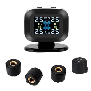 미니 USB TPMS 무선 자동차 타이어 압력 모니터링 시스템 LCD 디스플레이 4 개의 외부 센서 자동 보안 경보 시스템