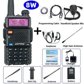 생활 무전기 UV-5R 워키토키 양방향 라디오 VHF UHF 136-174MHz 400-520MHz