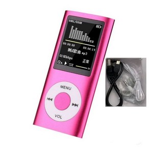 MP3 클래식 음악 플레이어 충전식 HIFI MP4 디지털 LCD 음성 녹음 이어폰과 FM 라디오 레코더 카드 리더, 하나