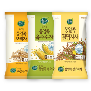 샘표 순작 통알곡 보리차 1개 +옥수수차 +결명자차 1kg 1개 (총3개), 1개입, 3개