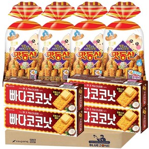 [블루존] 추억의 과자 2종 (맛동산90g x4 + 빠다코코넛 100g x4), 1개