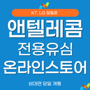 앤텔레콤 선불폰 후불폰 (KT LG) 알뜰폰 공식 정품 유심 usim, KT (KT정지폰 사용 불 가능), 1개