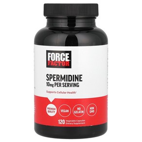 Force Factor 포스팩터 Spermidine 10 mg 120 Vegetable Capsules 5 mg per Capsule