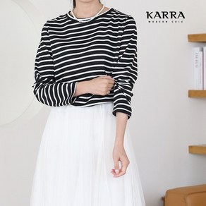 카라 KARRA 77까지 스트라이프코튼라운드티셔츠 KB2FTS011Q