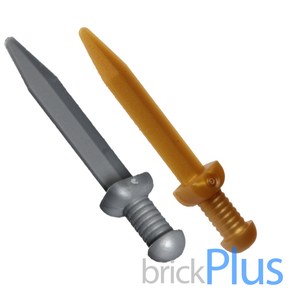 레고 부품 무기 로마 검투사 검 - 은색 금색 Minifig Weapon Swod Roman Gladius with Thin 6000291 6093533 95673, 골드, 1개