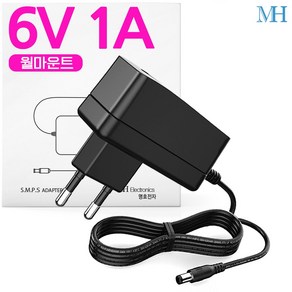 명호전자 6V 1A 어댑터 6V 1000mA 아답터 잭 5.5파이, 1개