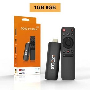 및 DQ03 6G TV 스틱 A53 와이파이 60fps 4K ARM 쿼드 24G Cotex 100 58G 코어 듀얼 2G1 1G8G 안드로이드 TV 미니 HDR10 지지대 박, 1) 1G8G