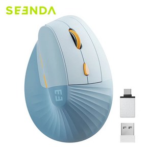 버티컬마우스 Seenda 충전식 수직 무선 마우스 USB C 리시버 노트북 PC 맥북 윈도우 안드로이드용 2 인 1