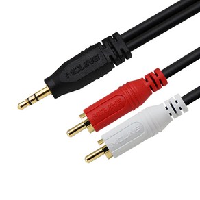 맥라인 스테레오 3.5mm to 2RCA 오디오 케이블 PC 스마트폰 스피커 앰프 AUX 연결선 McLine MC-PA01