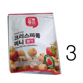 오늘좋은 국내산19곡 크리스피롤미니딸기120g, 3개, 120g