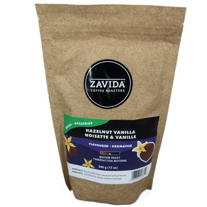 [ZAVIDA] 디카페인 원두 헤이즐넛 바닐라 ZAVIDA 340g 고소한원두, 1개, 홀빈(분쇄안함)